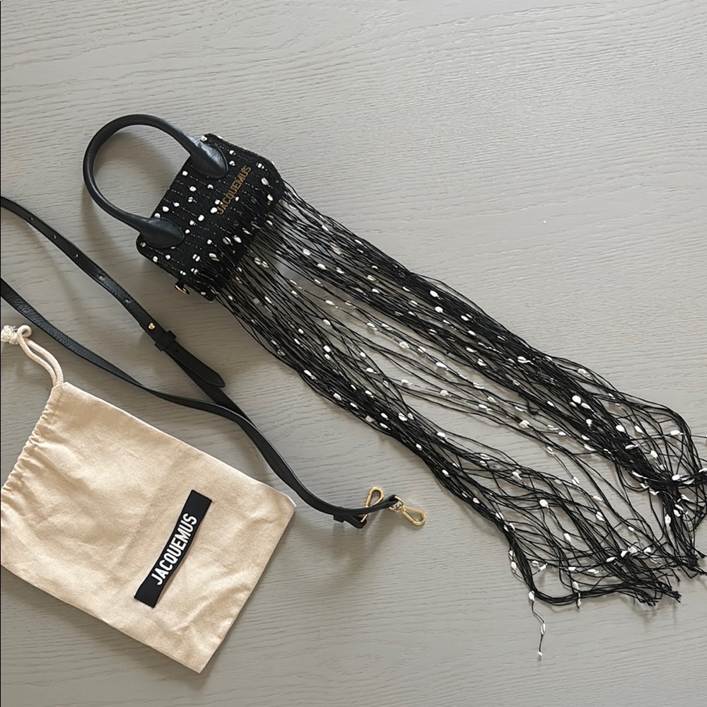 Jacquemus Micro Black Fringe Bag